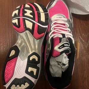 ASICS Athletic Shoes in Pink and Silver